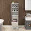Armoire de trieur de linge inclinable à un compartiment et une porte - Blanc
