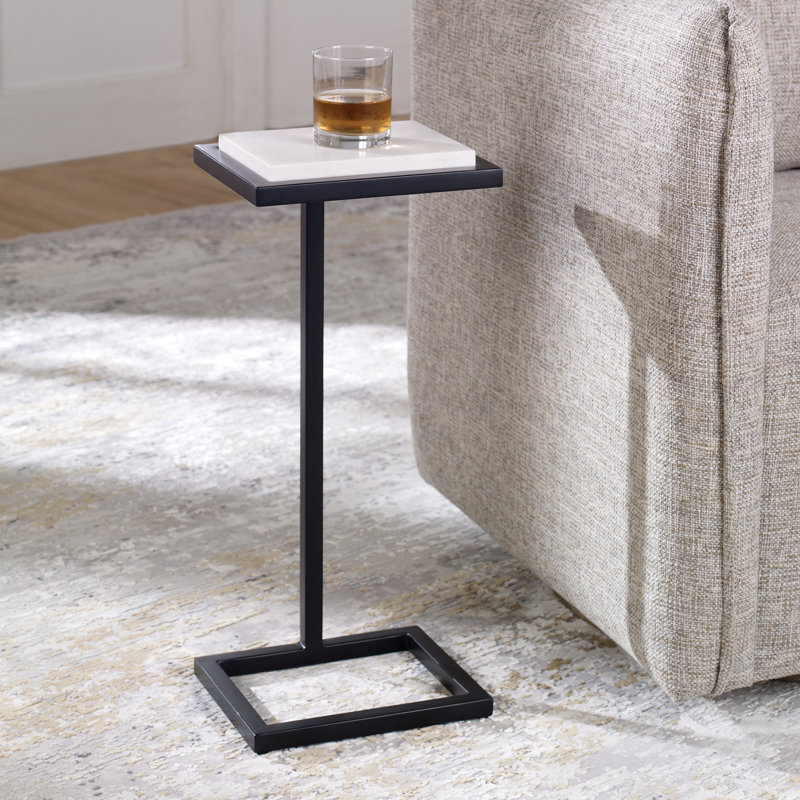 FURNITURE, White Marble/Satin Black