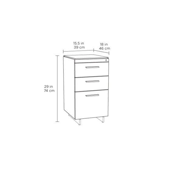 Centro 15.5'' Wide 3 -Drawer File Cabinet