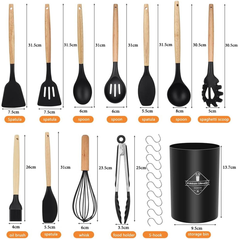 Rareweaves 22 Utensil Set, Black