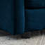 Salon 2 en tissu chenille bleu. Bois, éponge haute, revêtement respirant pour un look élégant, base, tissu, assise confortable solide