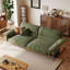 Causeuse 96,46 po en mélange de lin vert avec coussins décoratifs-290184716