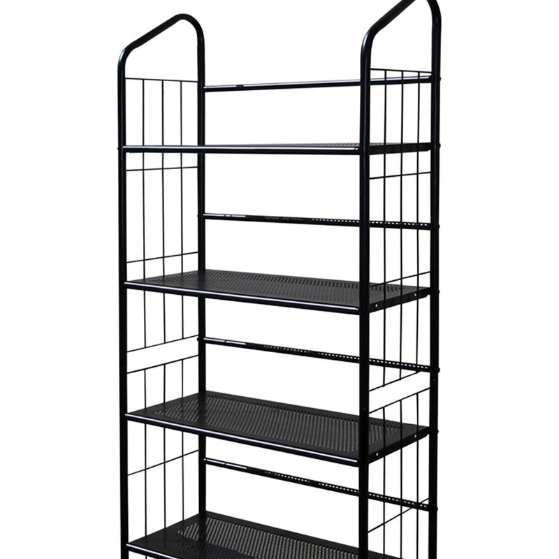 Bibliothèque à 5 coins en métal, hauteur de 64 po, noir - Maximisez le rangement de votre pièce. Facile à assembler pour une utilisation polyvalente, cette grande bibliothèque offre un espace de rangement précieux pour le bureau, le salon, l'installation.