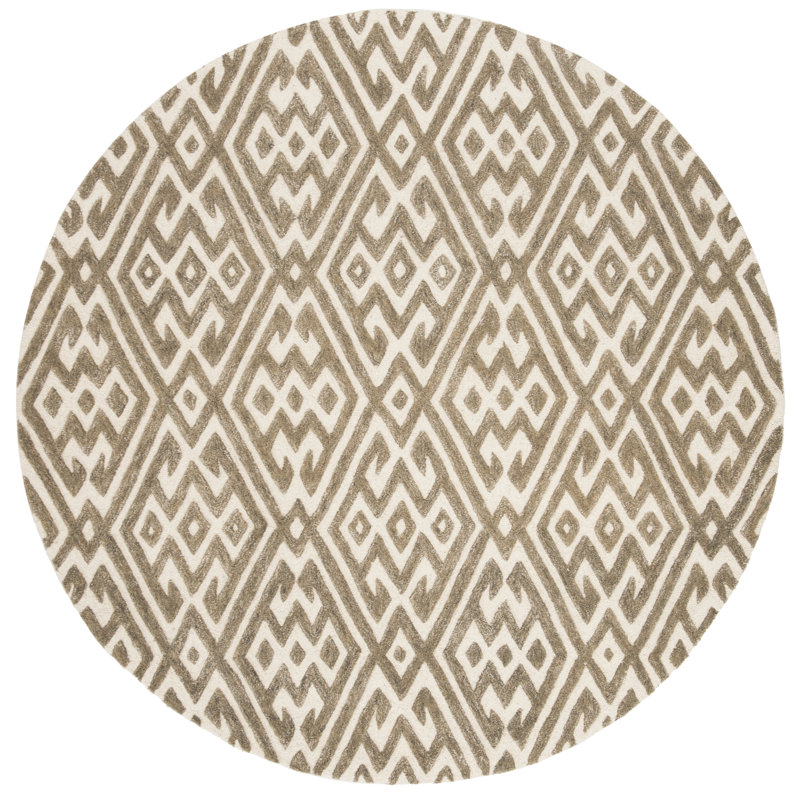 Oldroyd Hand Tufted Wool Geometric Rug, Round 6'