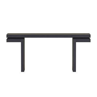 66" Extra Wide Real Wood Veneered Console Table, Minimalist Sofa Table Behind Couch For Entryway