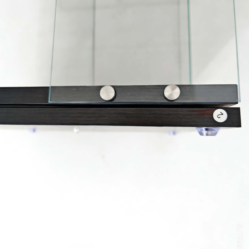 Rotatable Tempered Glass Display Cabinet with Remote-Controlled Lighting, Black