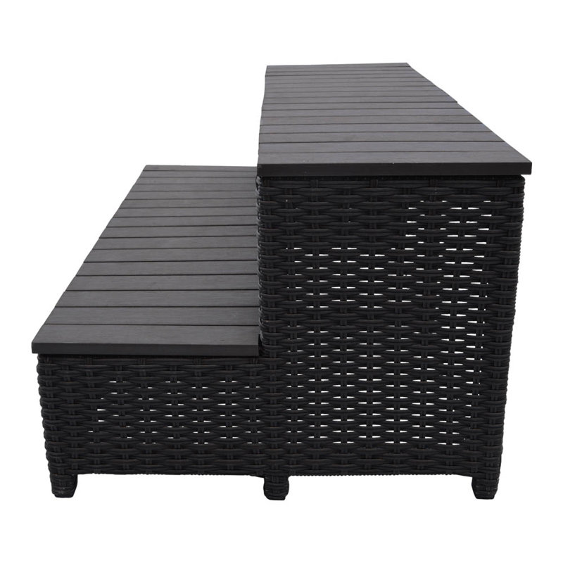 Wicker Spa Steps, 43cm H x 114cm W x 56cm D