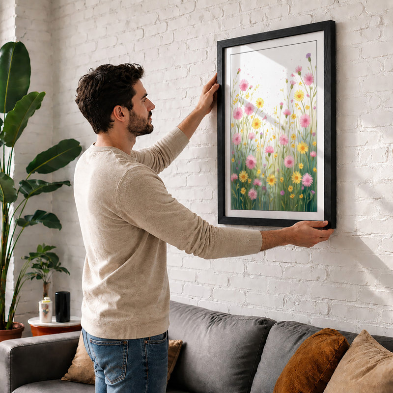 Wildflower Meadow Botanical - Print, A1 - 84.1 x 59.4 cm, Oak