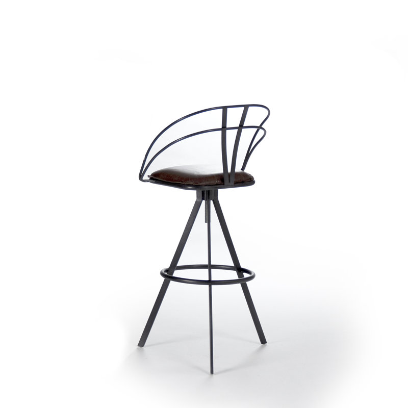 Nathan Upholstered Adjustable Stool with Metal Frame