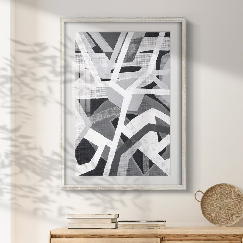 Magnetic Greys II -Framed Print, 25.5" H x 17.5" W, White
