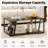 40'' Coffee Table & 2-Tier Modern Farmhouse Center Table w/Storage Shelf Brown-1370784013-1370784002