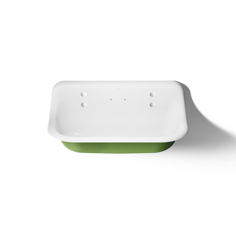 Brockway Évier utilitaire mural, Blanc / vert