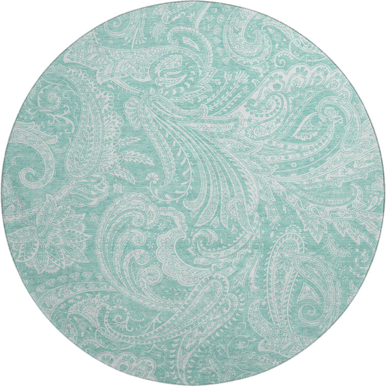 Premium Machine Washable Apodaca Teal Rug
