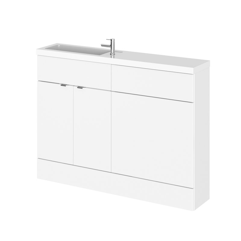 Caillen 1200mm Single Bathroom Vanity with Polymarble Basin, Gloss White