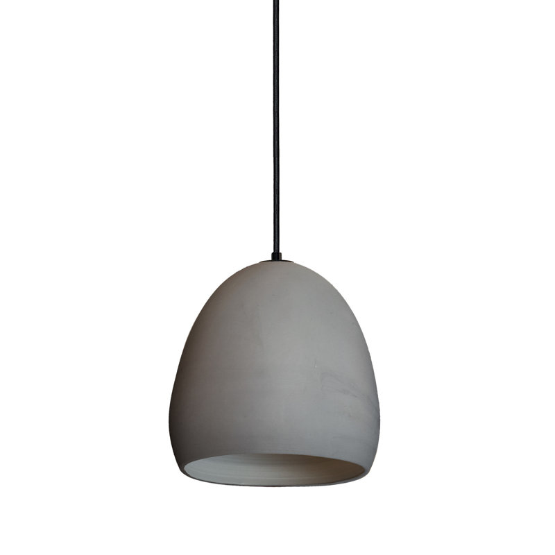 Clay 1 - Light Pendant, Black Fabric, Matte Gray, No
