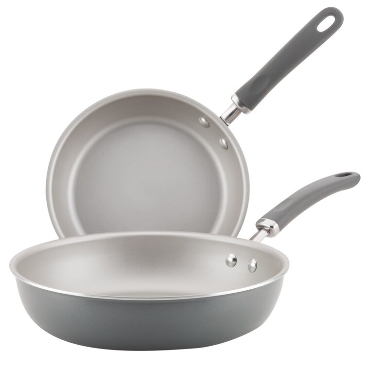 Create Delicious 9.5 and 11.75 Hard Anodized Nonstick Induction Frying Pan Set, Gray Shimmer
