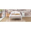 Grand lit plateforme en bois avec tête de lit en forme de maison, DEL et rangement intégré,-2064107622-2064107620