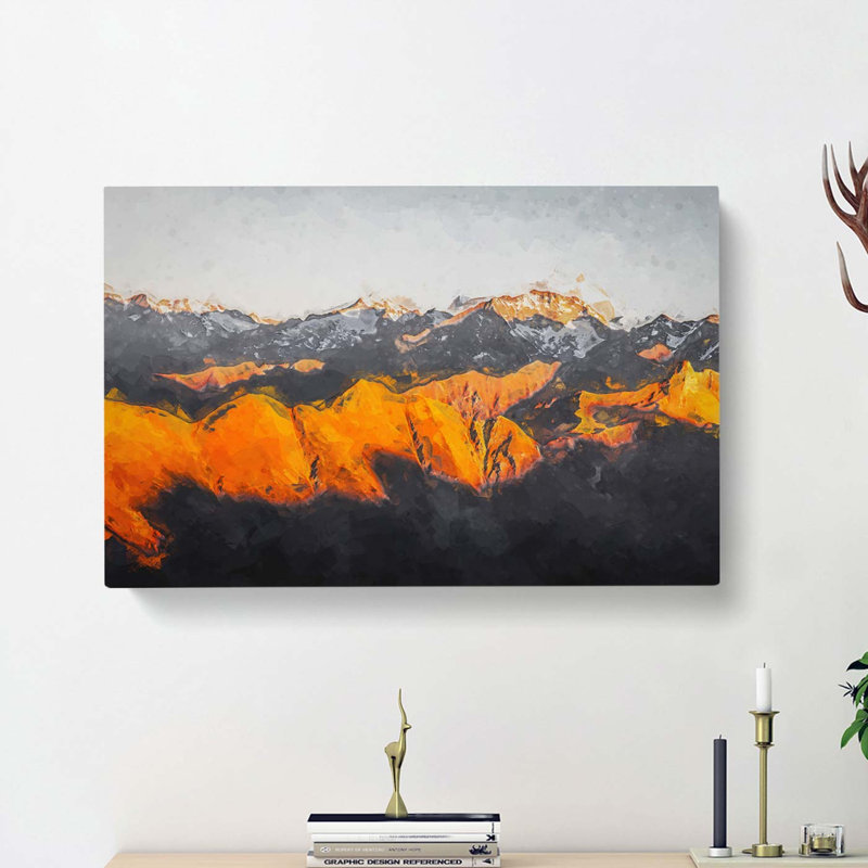 Orange Mountains In Italy In Abstract - Wrapped Canvas, 35cm H x 50cm W x 3cm D