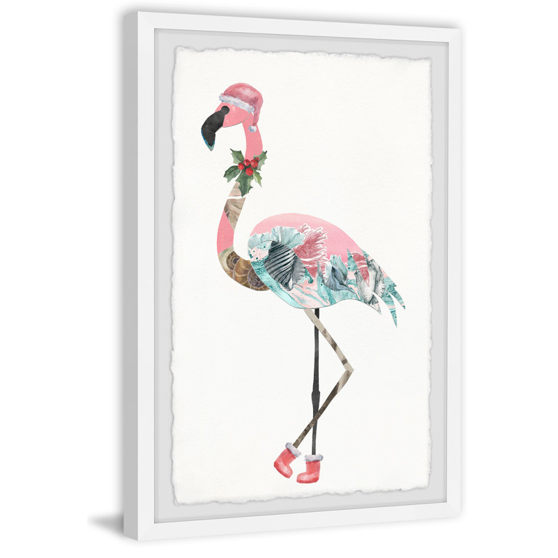 Let's Jingle And Flamingle - Single Picture Frame Painting, 45cm H x 38cm W x 3.81cm D