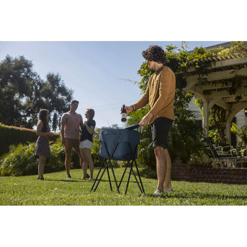Refroidisseur de camping - Sac isotherme amovible thermosoudé et résistant à l'eau avec support, Bleu