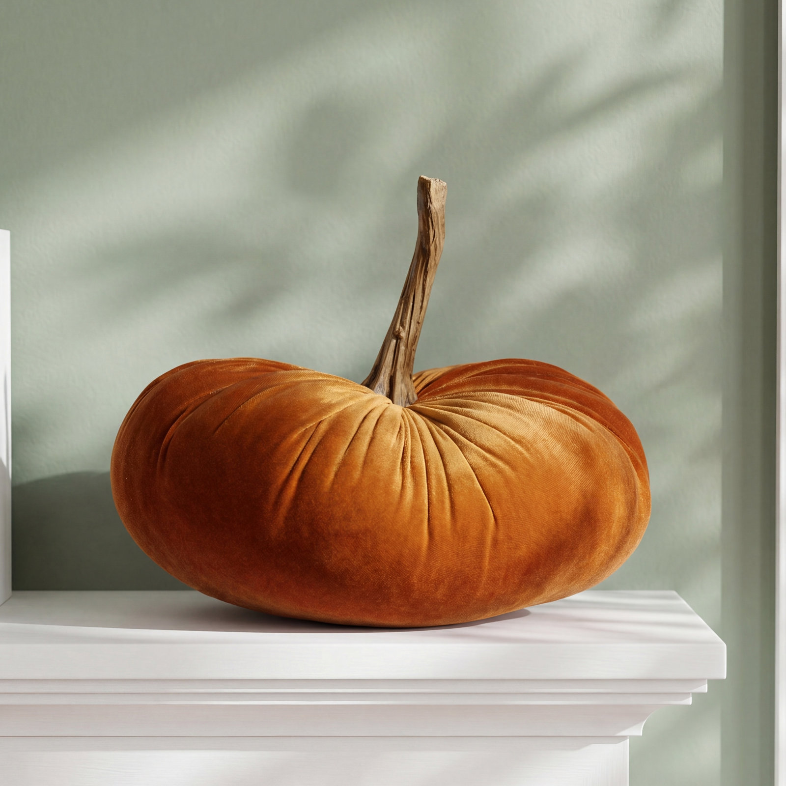 Velvet Pumpkin Holiday Accent, Brown