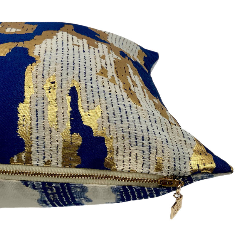 Mariah Lumbar Pillow Cover & Insert, Sapphire