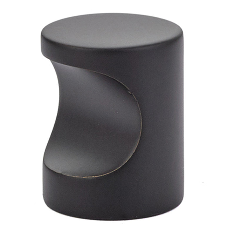 Cylindrical Knob, Flat Black, 1"