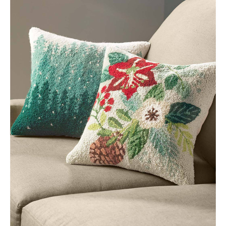 Modern Christmas Theme Cotton Drill Pillows in 3 Sizes: Square and a Lumbar Pillow  Insert Included A Nook & Nova Exclusive 