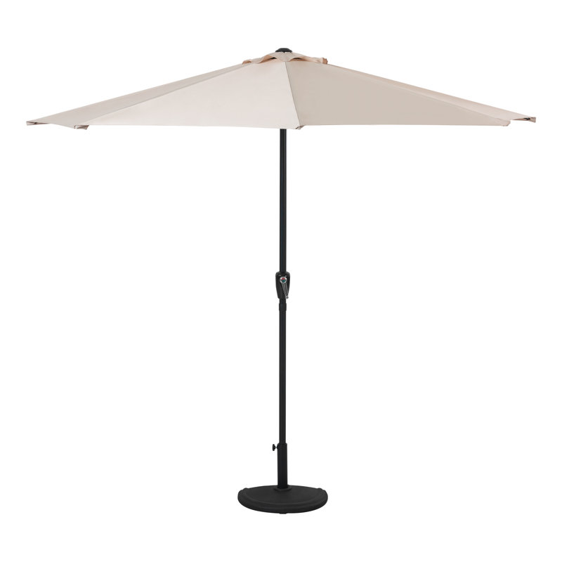 Parasol de patio, parasol demi-rond 9 pi, polyester résistant aux intempéries