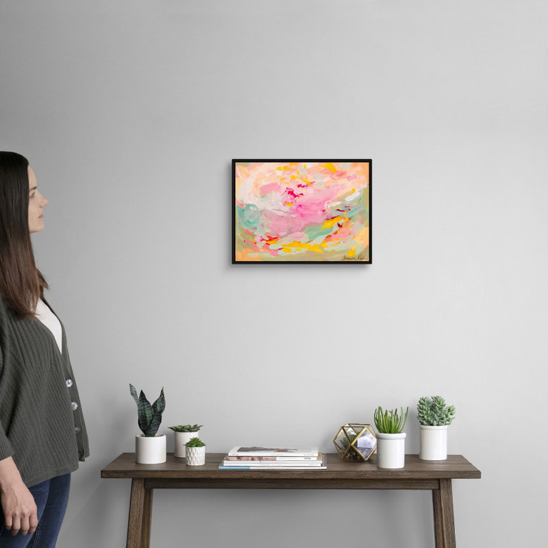 « Gratitude » par Amira Rahim, reproduction d’art sur toile, Toile avec cadre noir, H 14 po x l 18 po x P 1,75 po