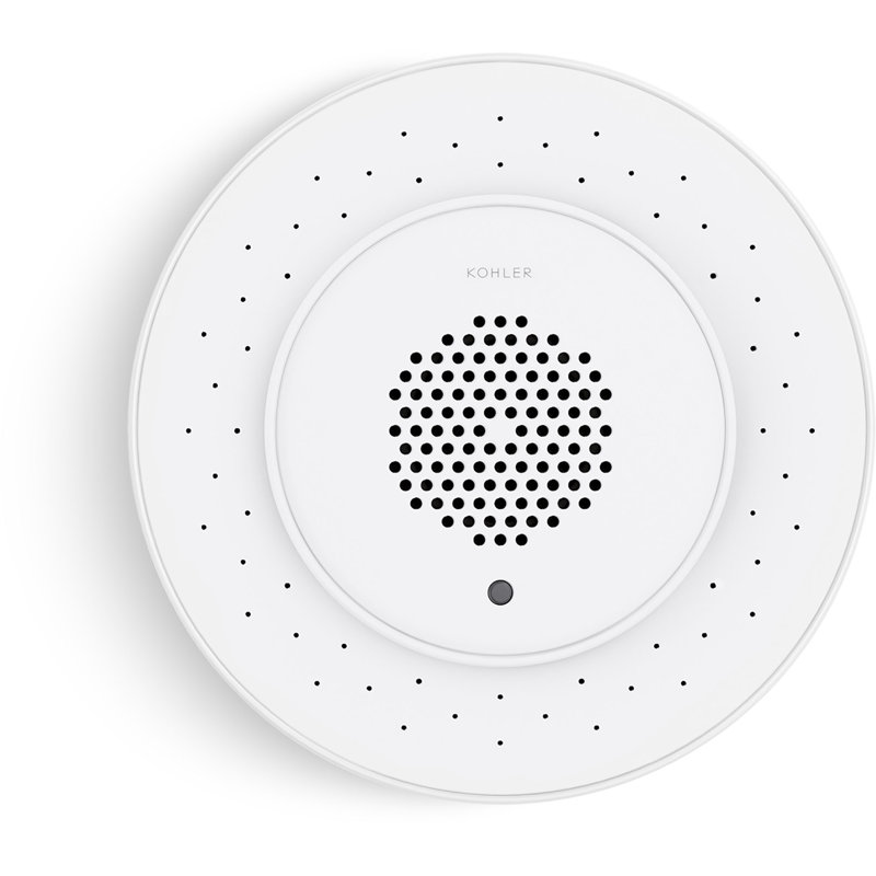 Pomme douche à simple fonction avec haut-parleur sans fil moxie 1,75 gpm, Blanc