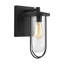  Lanterne murale d'extérieur en verre transparent noir à 1 ampoule-1197954033
