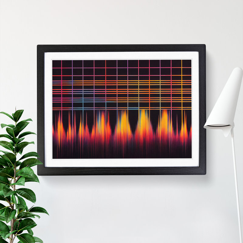 Electronic Audio Sound Bars Vol.2 Abstract - Single Picture Frame Print, 25cm H x 34cm W x 2cm D, Black 