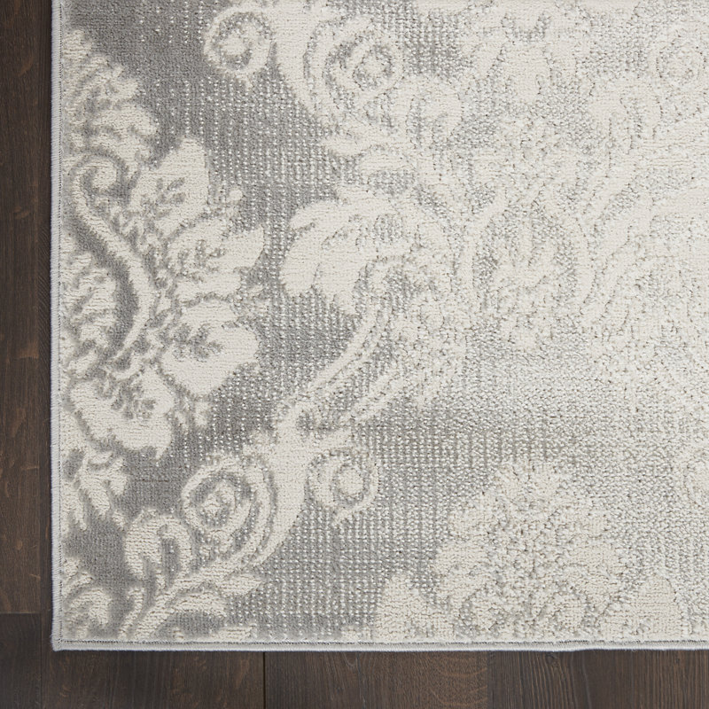 Tapis floral ivoire Rheba, Rectangle 4 pi x 6 pi