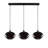 Industrial Scandinavian Chandelier, Fume Color, 38.2 x 38.2 inches | Adjustable Height: 47.2 inches | Metal Body with Glass Cap, Socket Type: 3 x E27 Max 40W | Perfect for Nostalgic Home Decor, Elegant Lighting for Living Room & Dining Areas