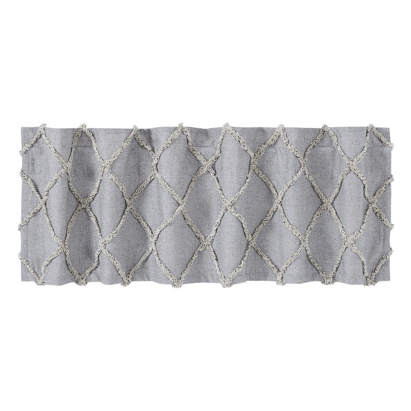 Straughn Cotton Geometric Tailored Window Valance, 60" W x 16" L