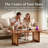 Rattan Solid Wood Rectangular Coffee Table