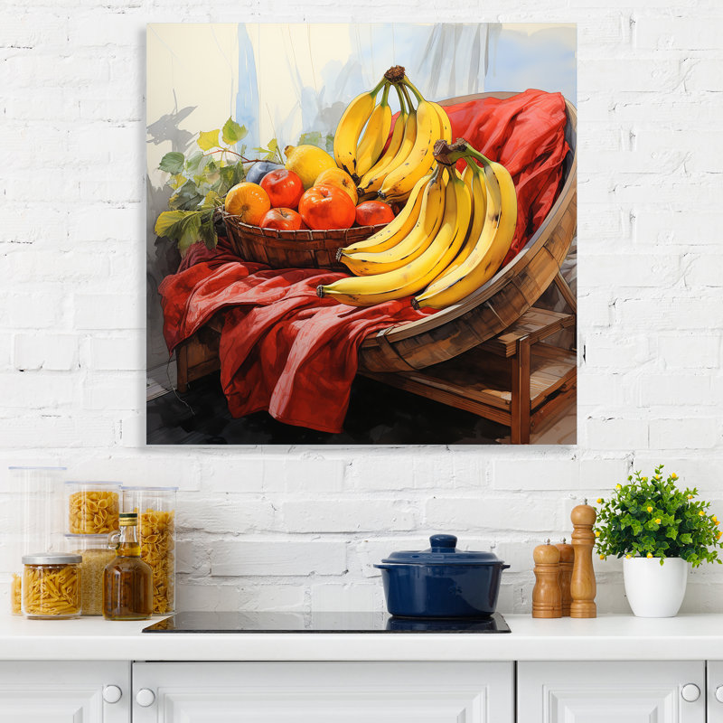 Banana fruits Bliss II - fruits, art mural, H 30 po x l 30 po x P 1,5 po