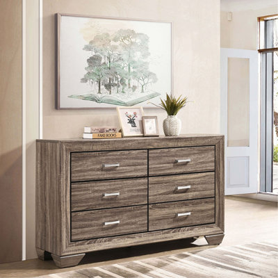 Commode de rangement Mid-Century à 6 tiroirs