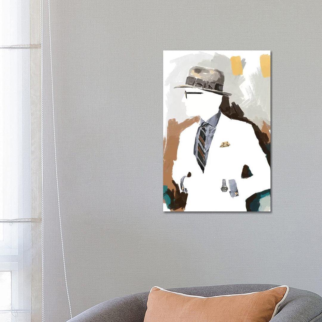 Vintage Menswear In White von Sunflowerman - Gallery-Wrapped Canvas Giclée