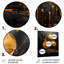 «Black and Gold Spiral Graffiti», art mural abstrait en métal-113614210