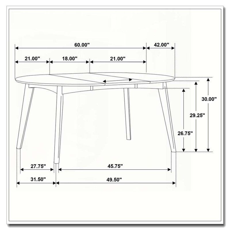Thomson Dark Walnut Extension Leaf Dining Table