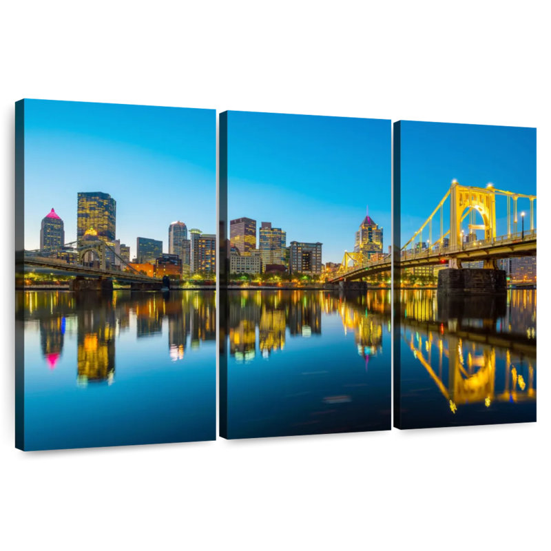 Sireci Downtown Pittsburgh Skyline, 20" H x 33" W