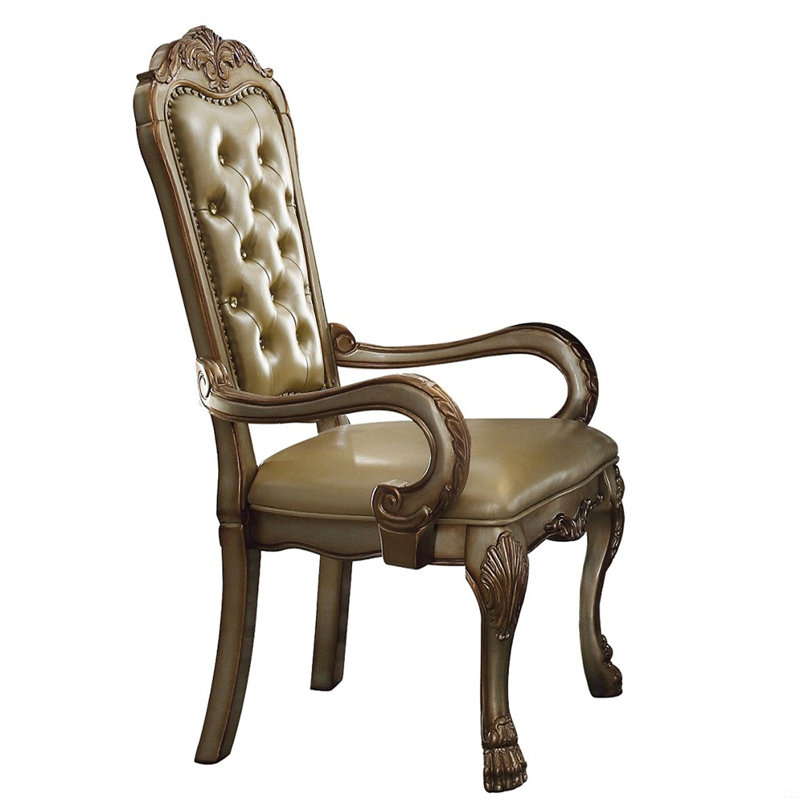 Chaise avec accoudoirs touffetée (ensemble de 2)