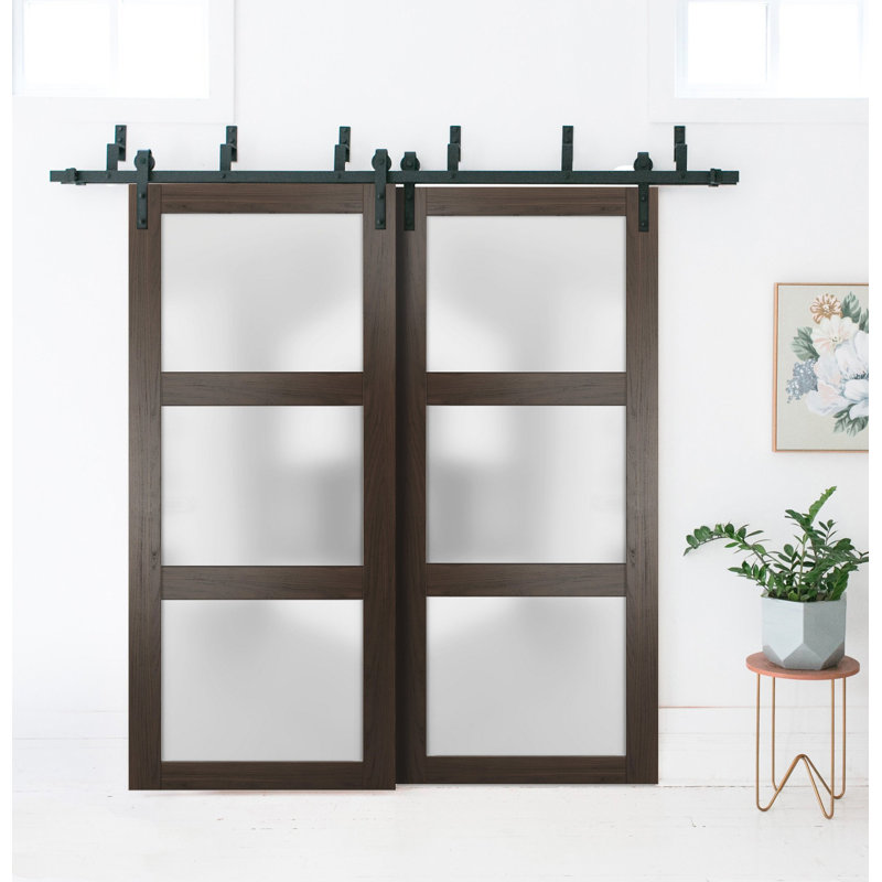 Porte standard Lucia, Frêne chocolat, 24 po x 96 po