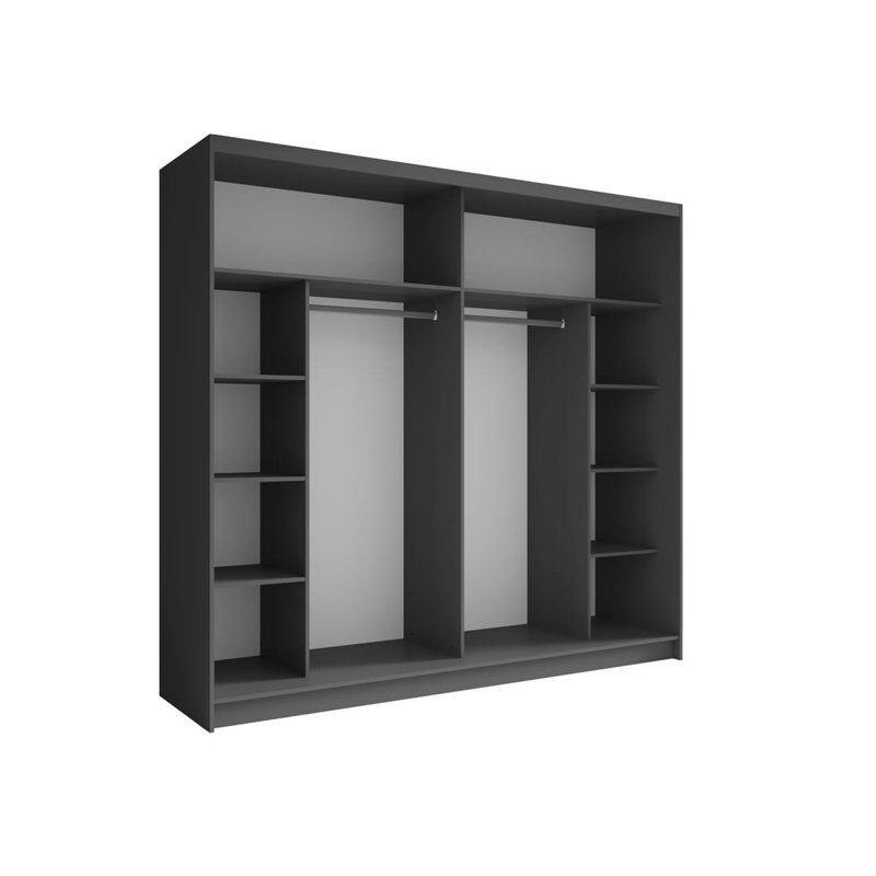 Fino 2 Door Manufactured Wood Wardrobe, Graphite