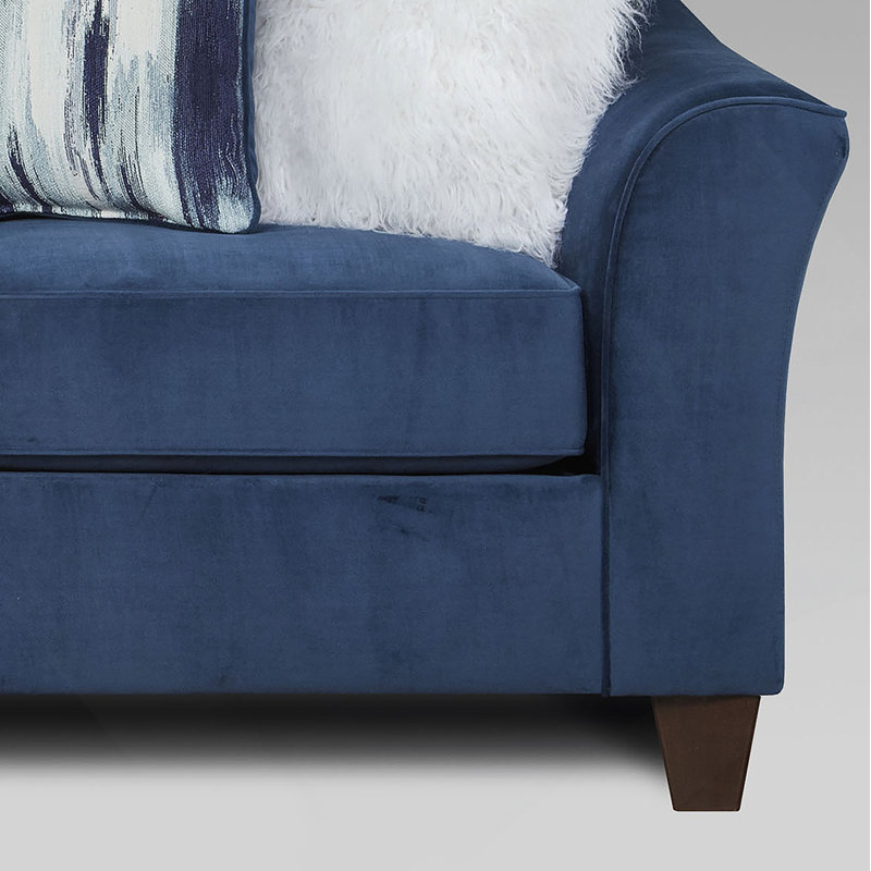 Camero Fabric 4-Piece Living Room Sofa Set, Navy Blue