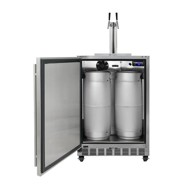 Kegco 24" Wide Outdoor Dual Tap All Stainless Steel Built-In Kegerator