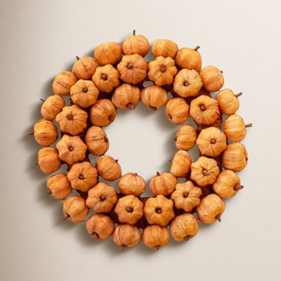Haithem 19'' Thanksgiving Handcrafted Faux Pumpkin & Gourds Plastic Wreath