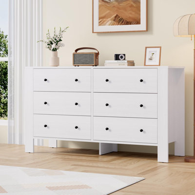 Commode de rangement moderne à 6 tiroirs avec tiroirs de rangement, commode en bois pour chambre à coucher, vestibule, couloir ou bureau personnel